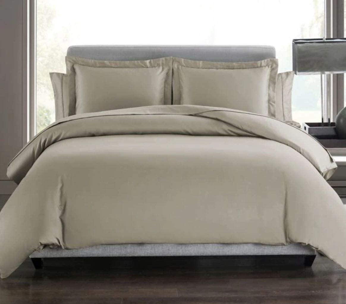 Price:$49.85 400 Thread Count Cotton Percale 3-Piece Duvet Cover Set (Full/Queen, Taupe) : Home & Kitchen