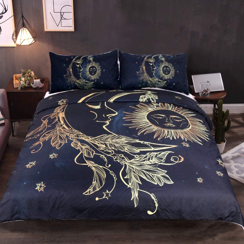 Price:$19.99 Bedding Duvet Cover Set Black Moon Goddess 3 Piece Luxury Microfiber Down Comforter Quilt Cover with Zipper Closure : Home & Kitchen