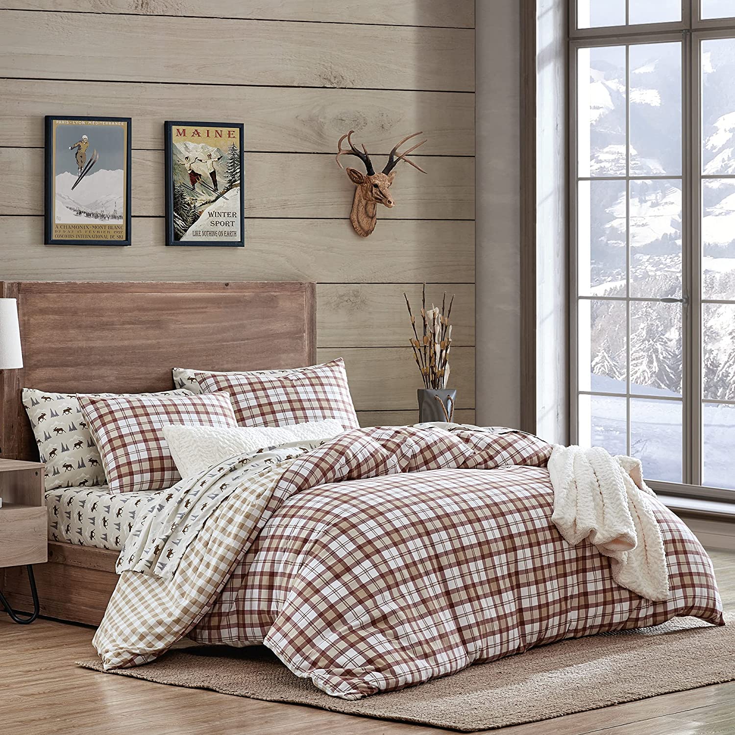 Price:$129.99 Plaid 3-Piece 100% Cotton Flannel Duvet Cover Set, King, Spice : Home & Kitchen