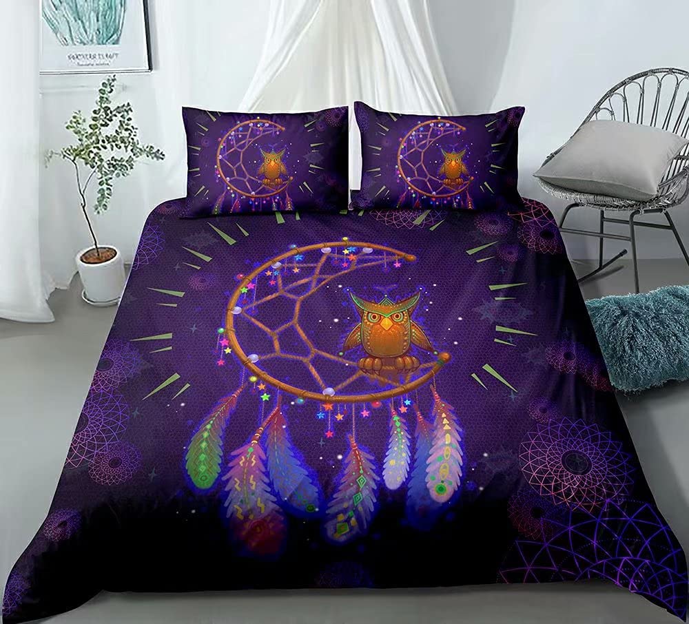 Price:$42.99 owl Duvet Cover Set Kids Cute Animal Theme Bedding Set Print for Adult Teen Boys and Girls Decorative Bedding Animal Soft Comforter /Queen Duvet Cover2-04T : Everything Else