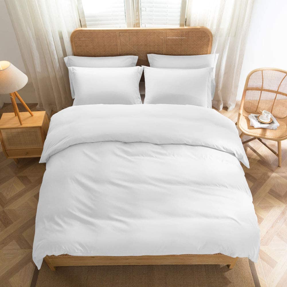 Price:$29.99 KATE Duvet Cover Set 5pcs - Protects and Covers Your Comforter/Duvet Insert, Luxury 100% Super Soft Microfiber Bedding,1 Piece Duvet Cover Set Includes - 6 Piece (New White, California King) : Home & Kitchen