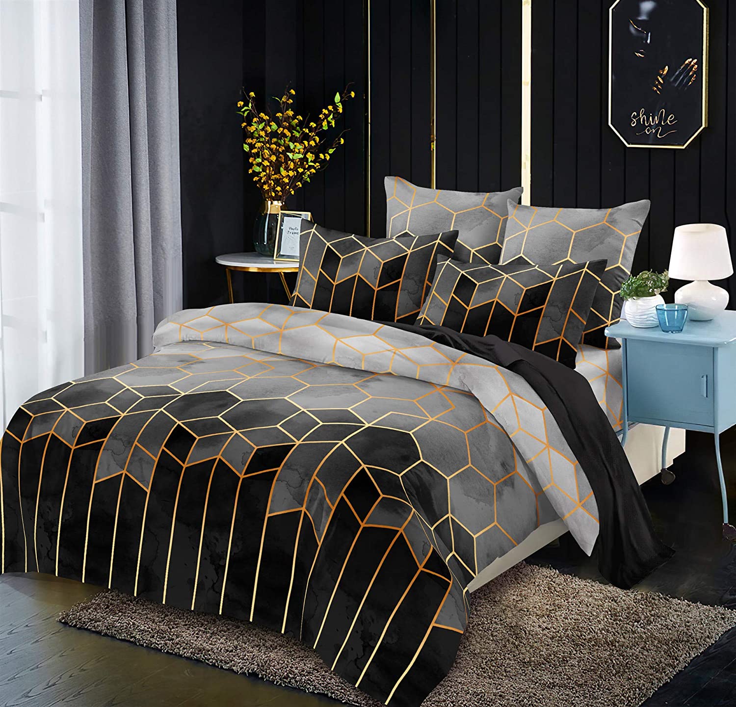 Price:$24.99 2 Piece Duvet Cover Set Twin Grey Bedding Twin Size Comforter Cover Grey Geometric Bedding Set Twin Geometric Microfiber Duvet Cover with Corner Ties and Zipper Closure 68 X 88 - : Home & Kitchen