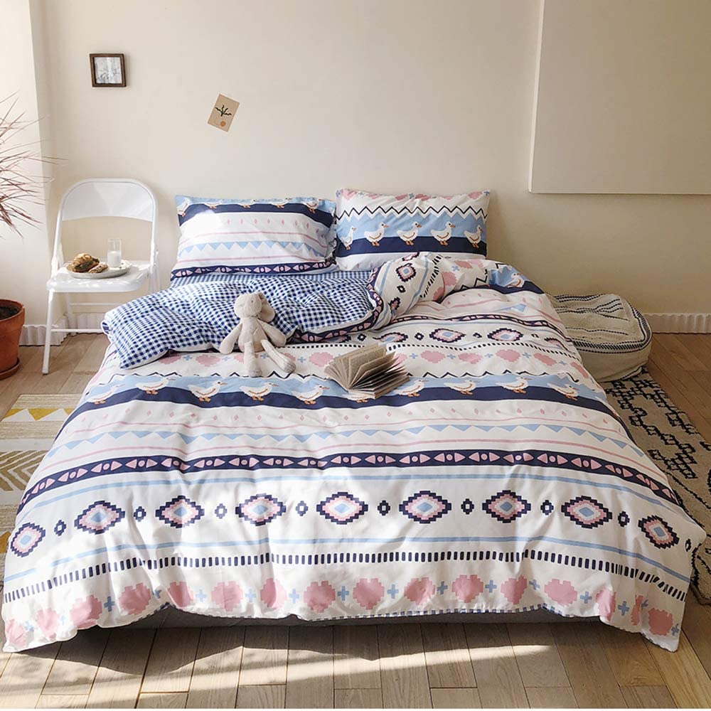 Price:$29.99 Queen Boho Duvet Cover Set Washed Printing Bedding Duvet Covers King Size with Zipper Closure,Soft Cotton Bedding Comforter Cover Sets (No Comforter,No Fitted Sheet) : Home & Kitchen
