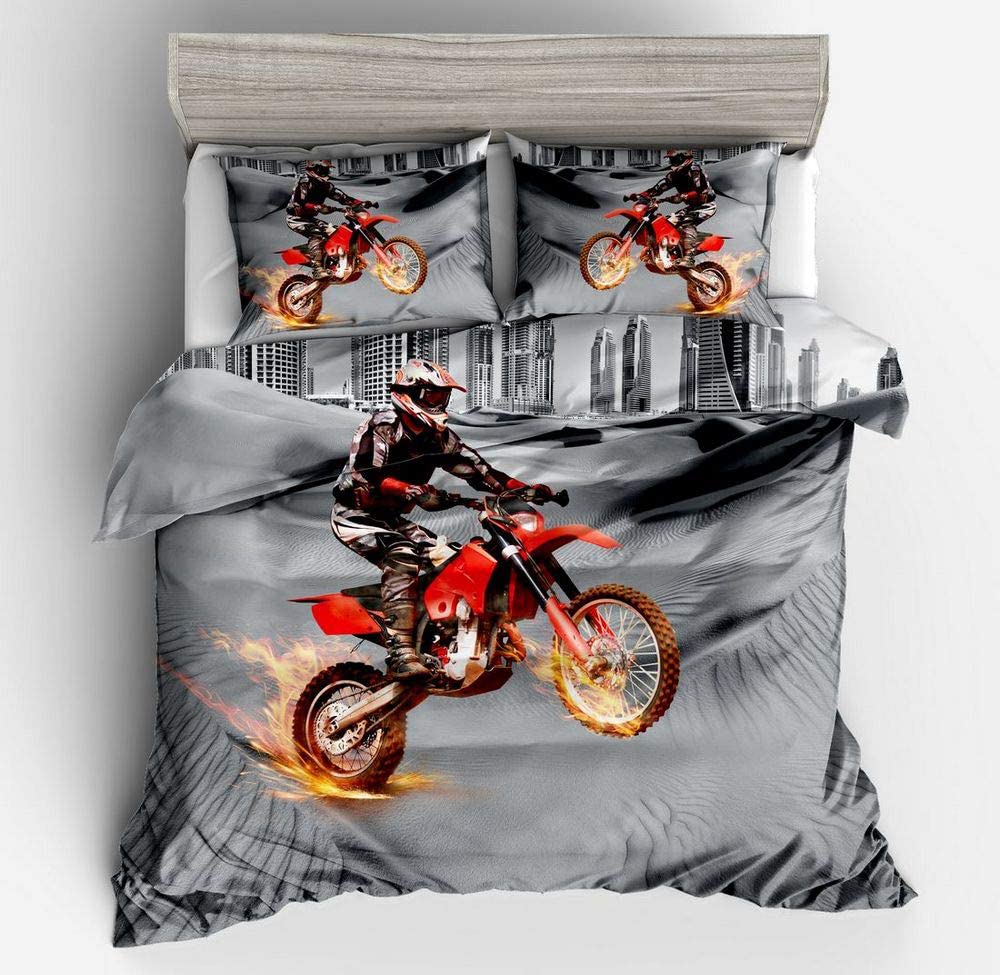 Price:$55.99 Red Dirt Bike Bedding Sets Twin Size,3 Piece Motocross Extreme Sports Theme Duvet Cover Sets with Pillowcases for Teens Boys Girls Bedroom Decorative,No Comforter/Filling : Home & Kitchen