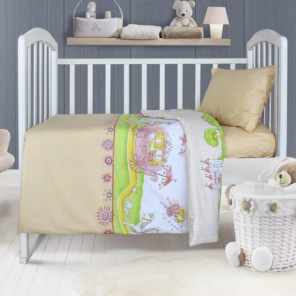 Price:$33.00 : LikeaHome Baby Crib Duvet Cover Set - 100% Cotton 3-Pieces: Duvet/Quilt Cover, Fitted Sheet, Pillowcase, Boy/Girl Soft Healthy Bedding Infant, Toddler Standard Crib (52"x28") Made in Europe, Brown : Baby