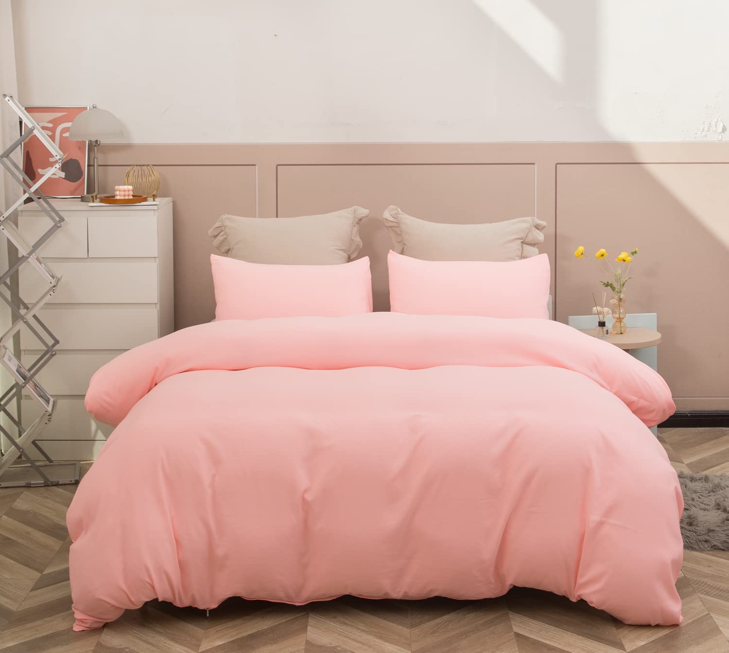 Price:$27.99 Duvet Cover Set, 3 Pieces King Modern Bedding Sets with 2 Pillowcases Microfiber Duvet Cover Set : Home & Kitchen