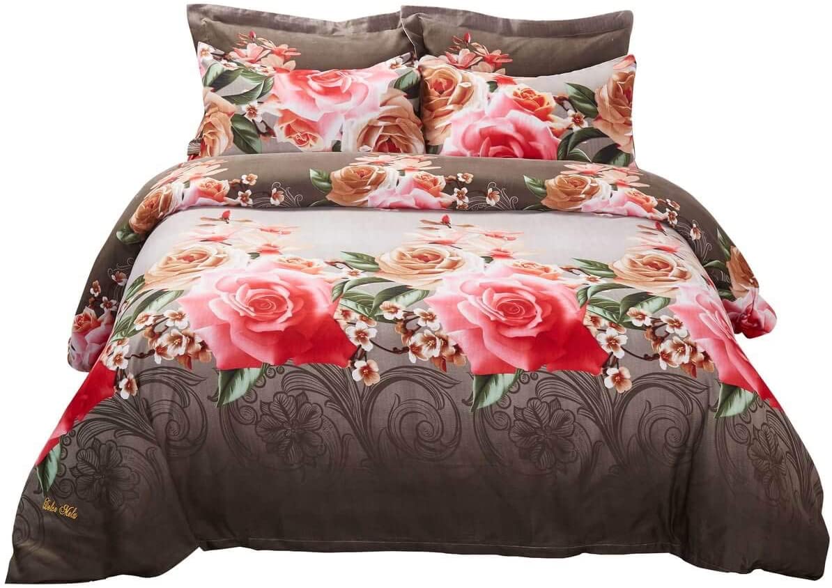 Price:$73.03 Mela DM708Q Duvet Cover Set, Queen, Brown Red : Home & Kitchen