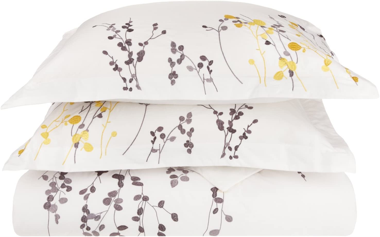 Price:$50.60 Cotton, 3-Piece Full/Queen Single Ply, Soft, Embroidered Reed Duvet Cover Set : Home & Kitchen