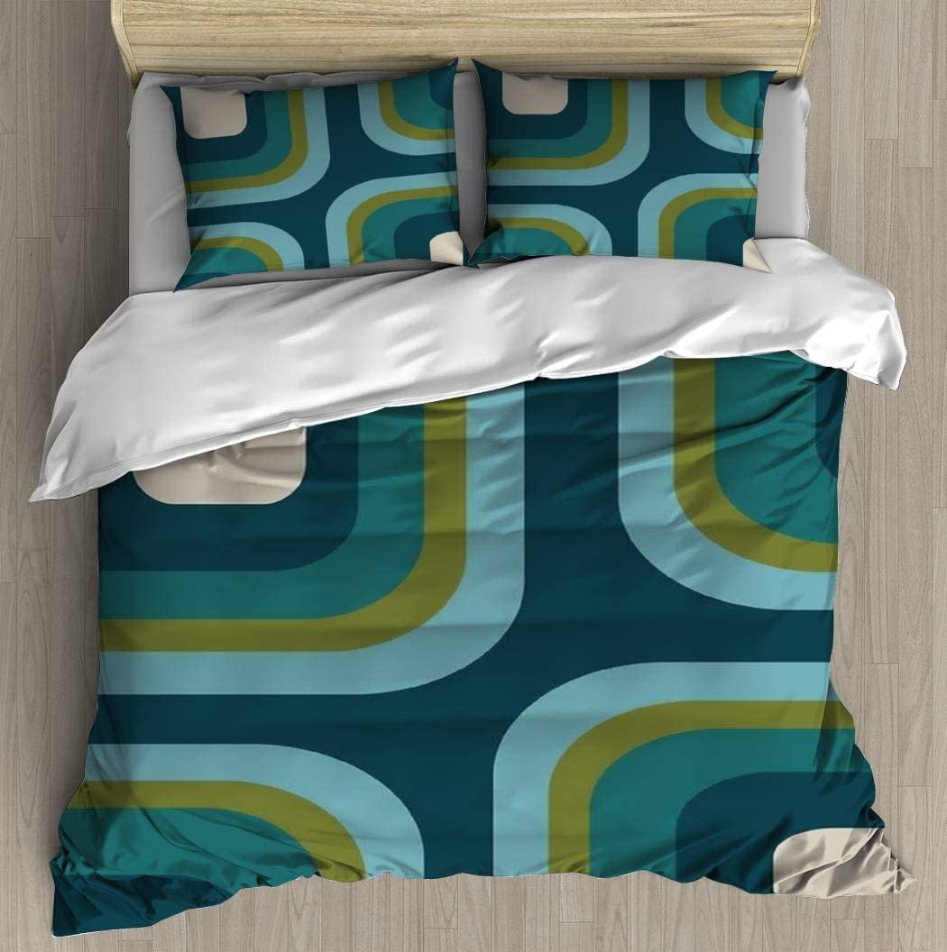 Price:$88.88 Cover Mid Century Pattern 3 Bedding Set Modern Style Print Set with Zipper Closure 3 Pcs Comfortable Home Soft Luxurious Bohemia King Size : Home & Kitchen
