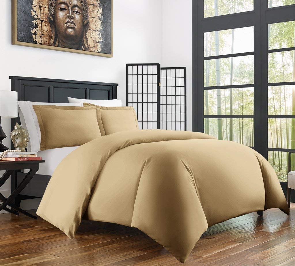 Price:$84.99 Premium Duvet Cover Sets-100% Egyptian Cotton Duvet Set Gold -Comforter Cover with Zipper Closure & Corner Ties Luxurious Quilt Cover 1-Duvet Cover (Gold, Queen/Full) : Home & Kitchen