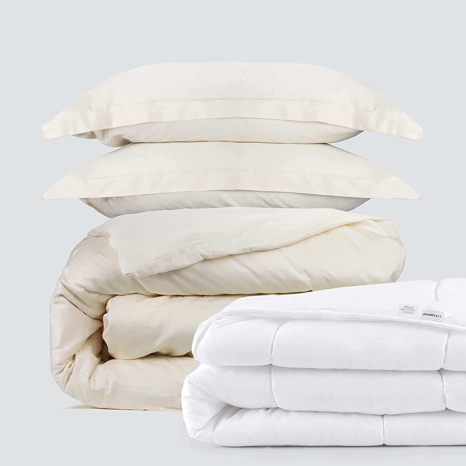 Price:$57.31 Perfect Duvet Bundle - 3 Piece Duvet Set (Queen, Ivory Cream) & Microfiber Shell Comforter (Queen) : Home & Kitchen