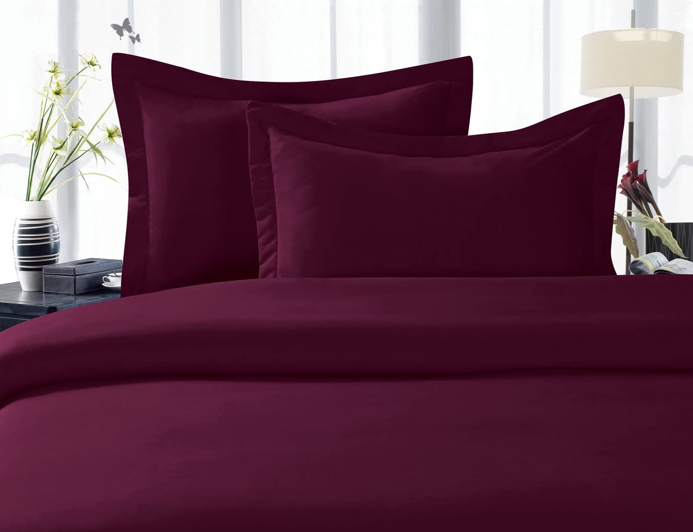 Price:$22.99 Linen Best, Softest, Coziest Duvet Cover Ever! 1500 Thread Count Egyptian Quality Luxury Super Soft Wrinkle Free 2-Piece Duvet Cover Set , Twin/Twin XL, Eggplant-Purple : Home & Kitchen