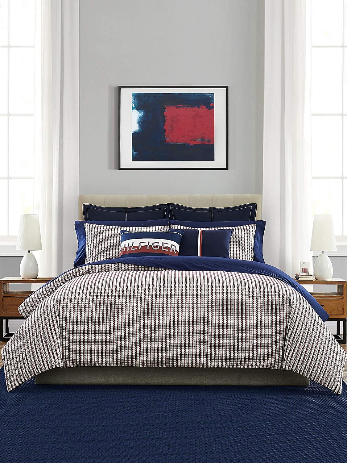 Price:$115.67 Hilfiger Flag X Flag Duvet Set, Full Queen, Red/White/Blue : Home & Kitchen
