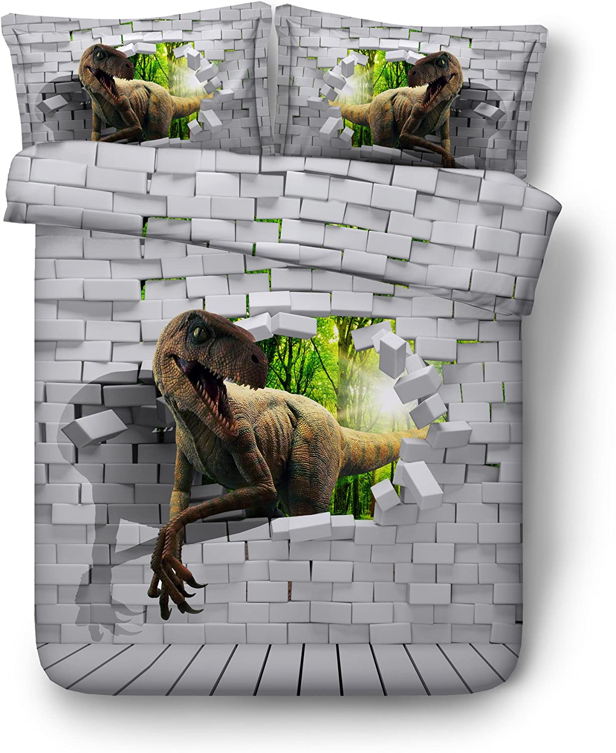Price:$45.99 Dinosaurs Kids Duvet Cover Twin Jurassic T-Rex Dinosaur Boys Bedding Sets 3PC Soft Microfibe T-Rex Raptors Dino Kids Bedding Set(1pc Duvet Cover 2pc Pillowcase) : Home & Kitchen