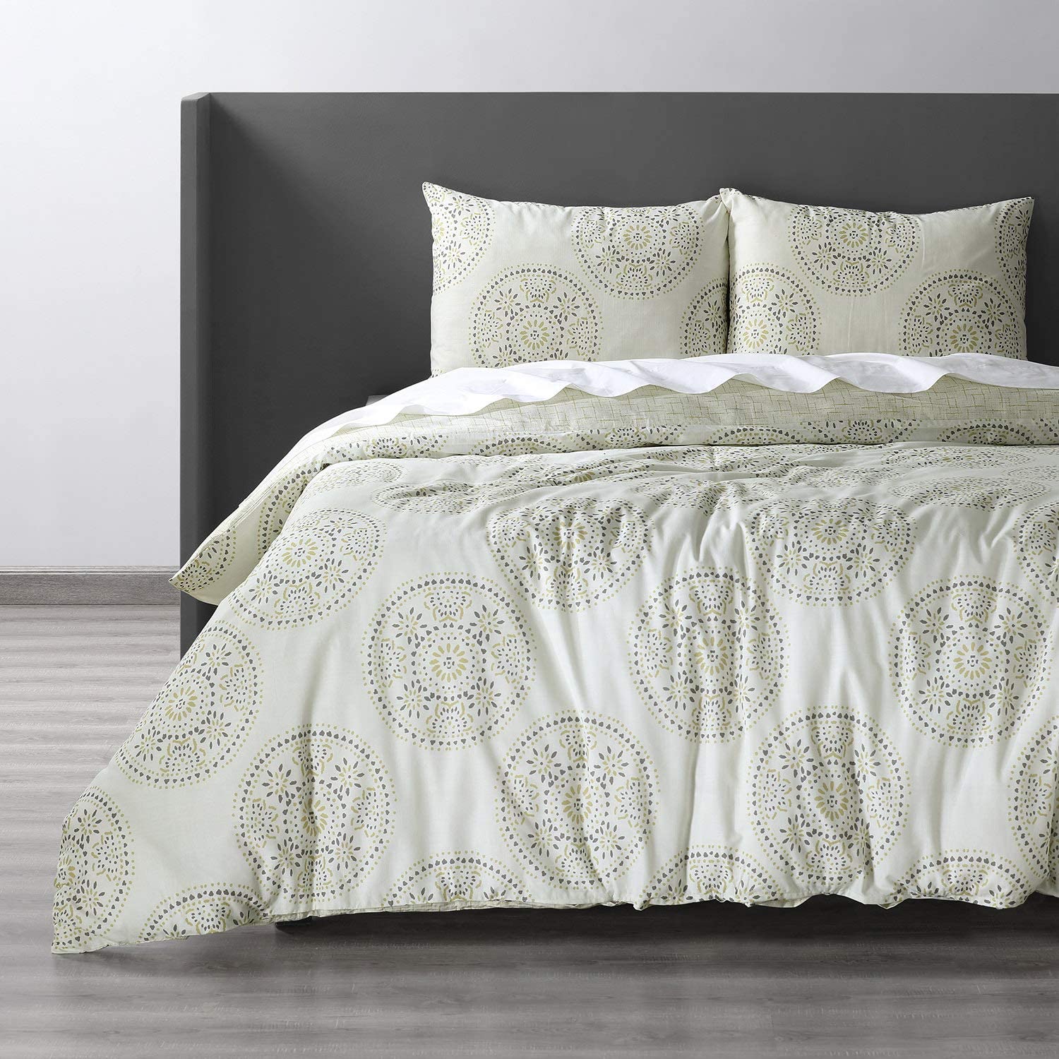 Price:$48.99 Fabrics Furnishings Fortune Grey Cotton Double Slub Linen Weave Reversible Duvet Set, King : Home & Kitchen