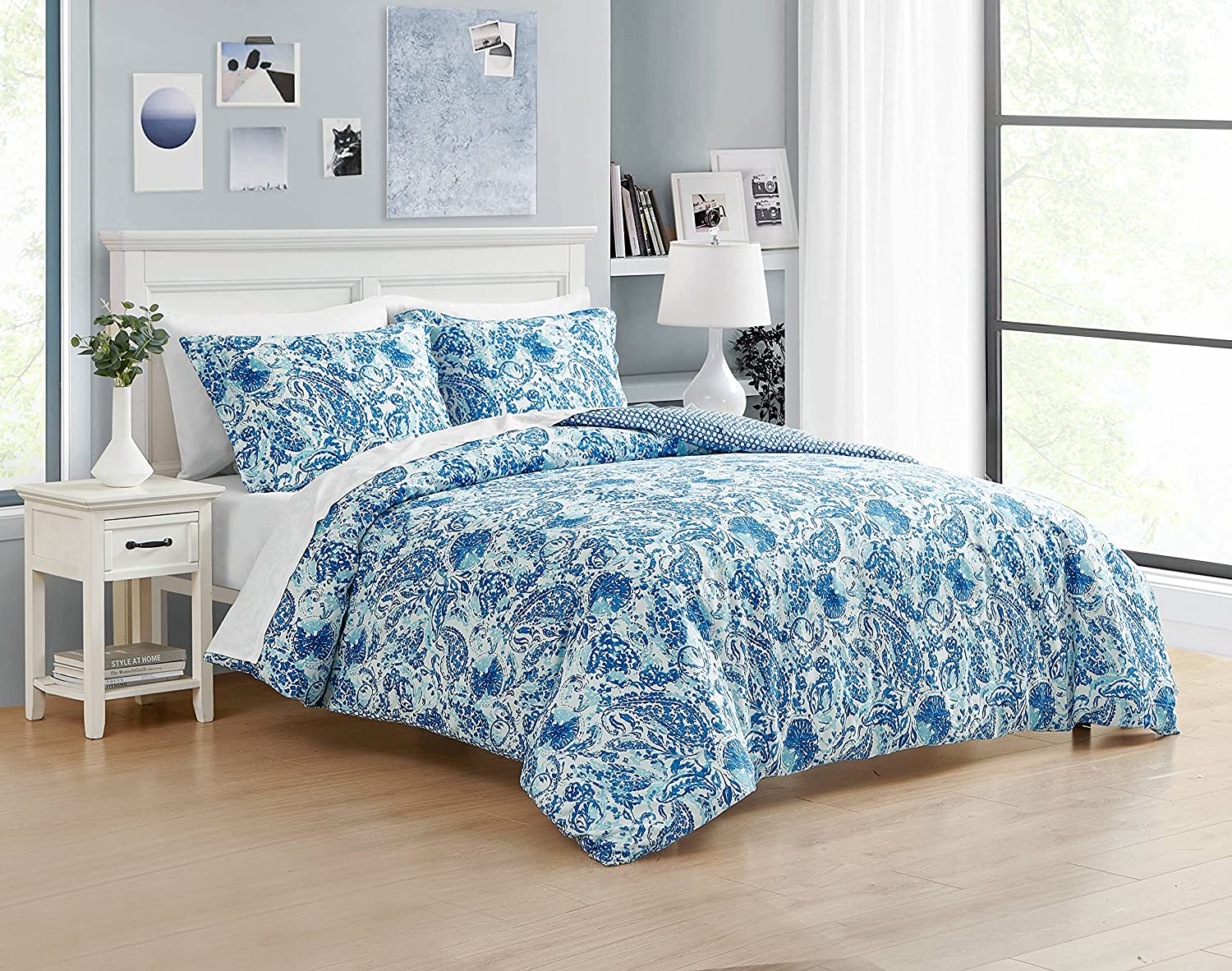 Price:$69.32 & Fritz Brooke Duvet Cover Set, King, Blue : Home & Kitchen