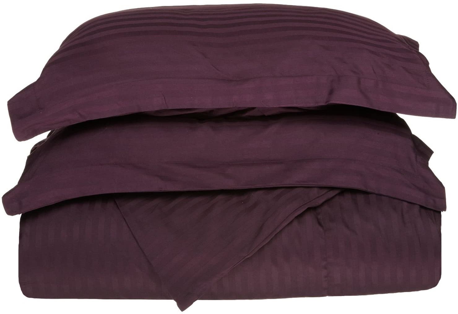 Price:$73.03 100% Premium Combed Cotton, Soft Single Ply Sateen, 3-Piece Duvet Cover Set, Stipe, King/California King - Plum : Home & Kitchen