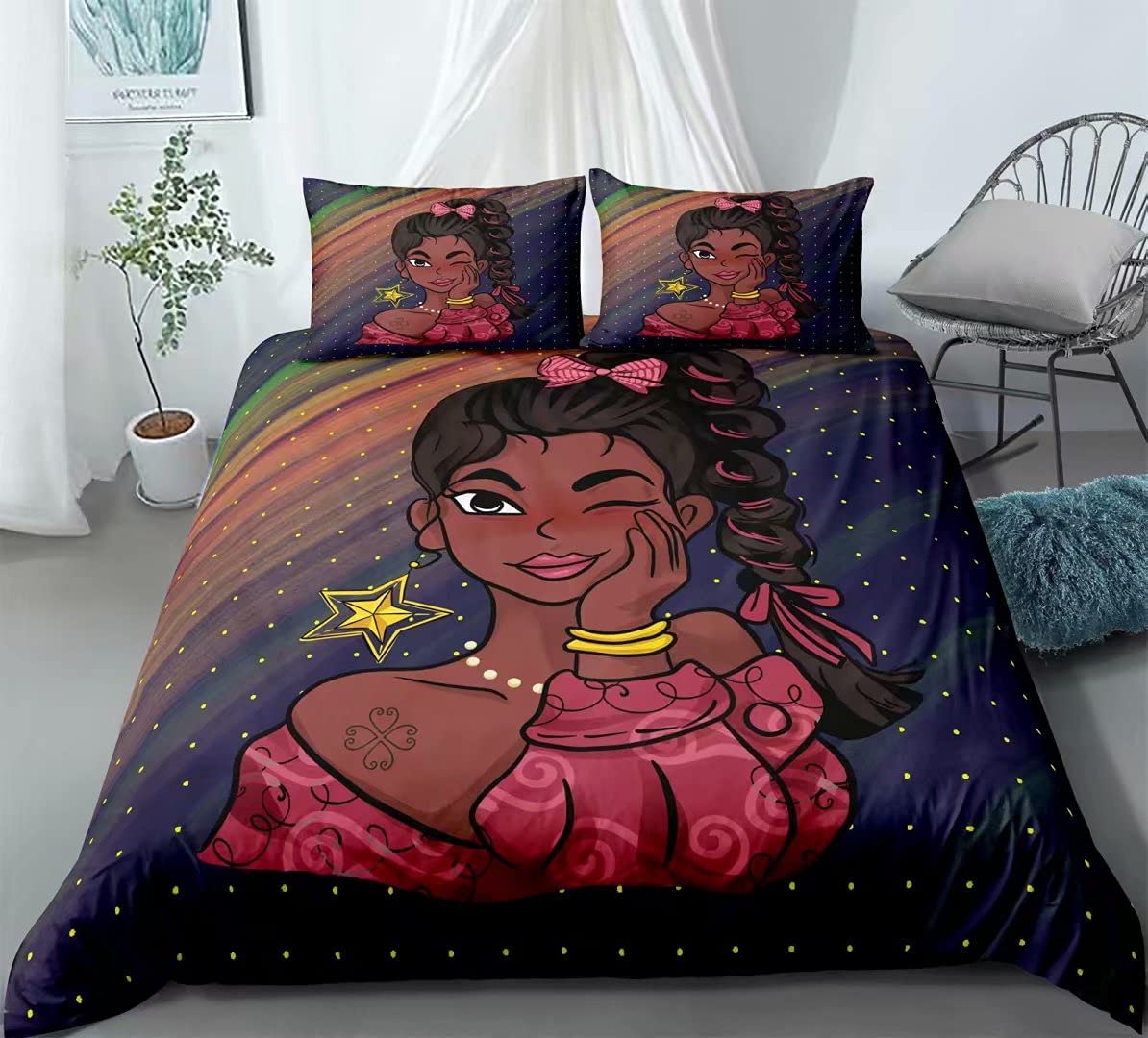 Price:$35.98 American Black Girl Twin Bedding Set ,Black Girl Magic Duvet Cover ,3D Print Microfiber Comforter Cover Set ,Birthday Gift for Black Women Girls (1Duvet Cover +1Pillowcase) : Home & Kitchen