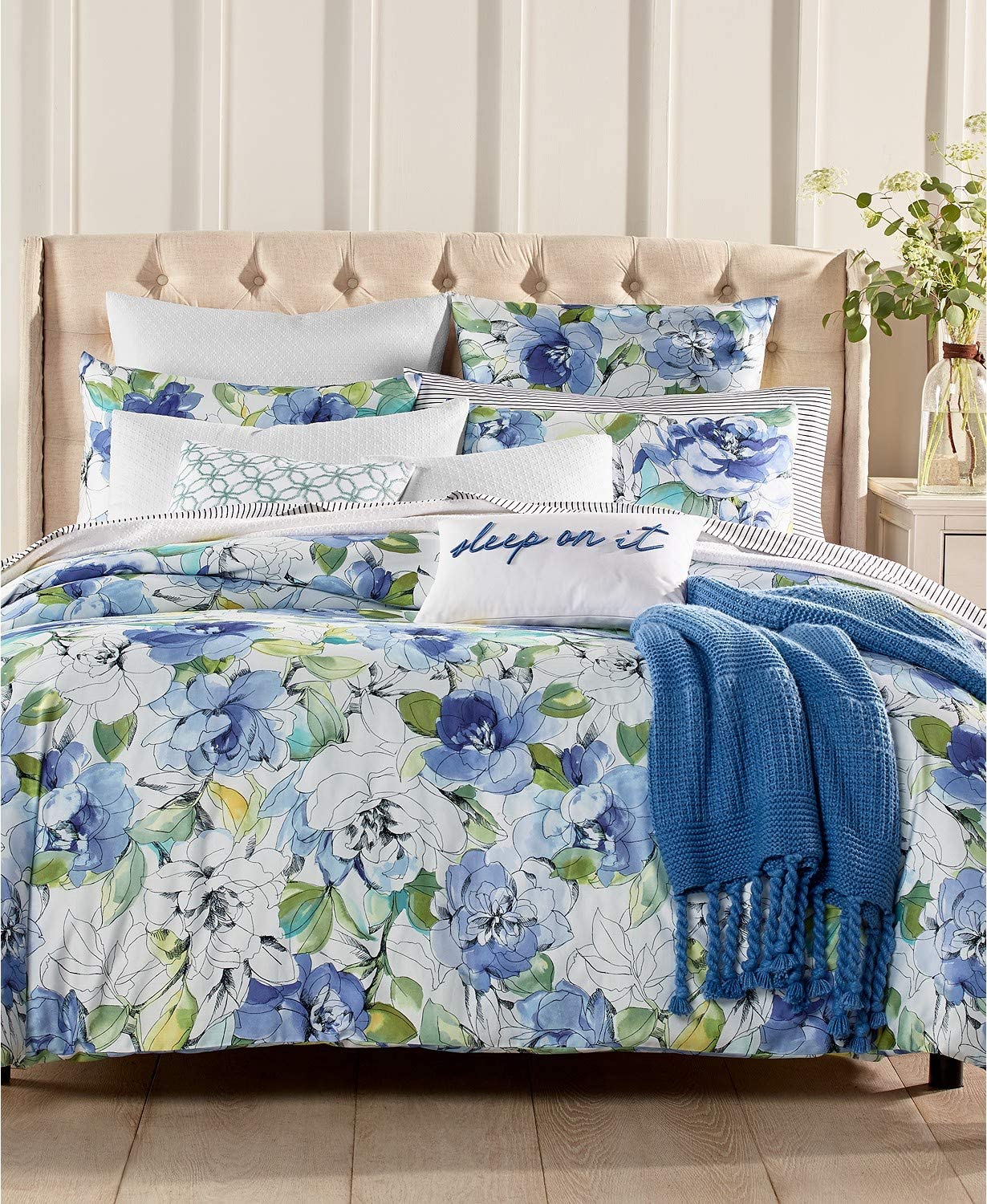 Price:$199.95 Club Damask Designs Sketch Floral Cotton 3 Piece King Duvet Cover Set Multi : Home & Kitchen