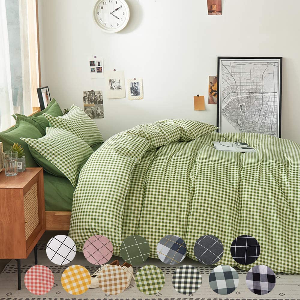 Price:$30.89 Duvet Covers Twin Size Green - Duvet Cover Twin Set Bedding Comforter Cover with Corner Ties Zipper Closure 68x90 Inch 3 Pieces : Home & Kitchen