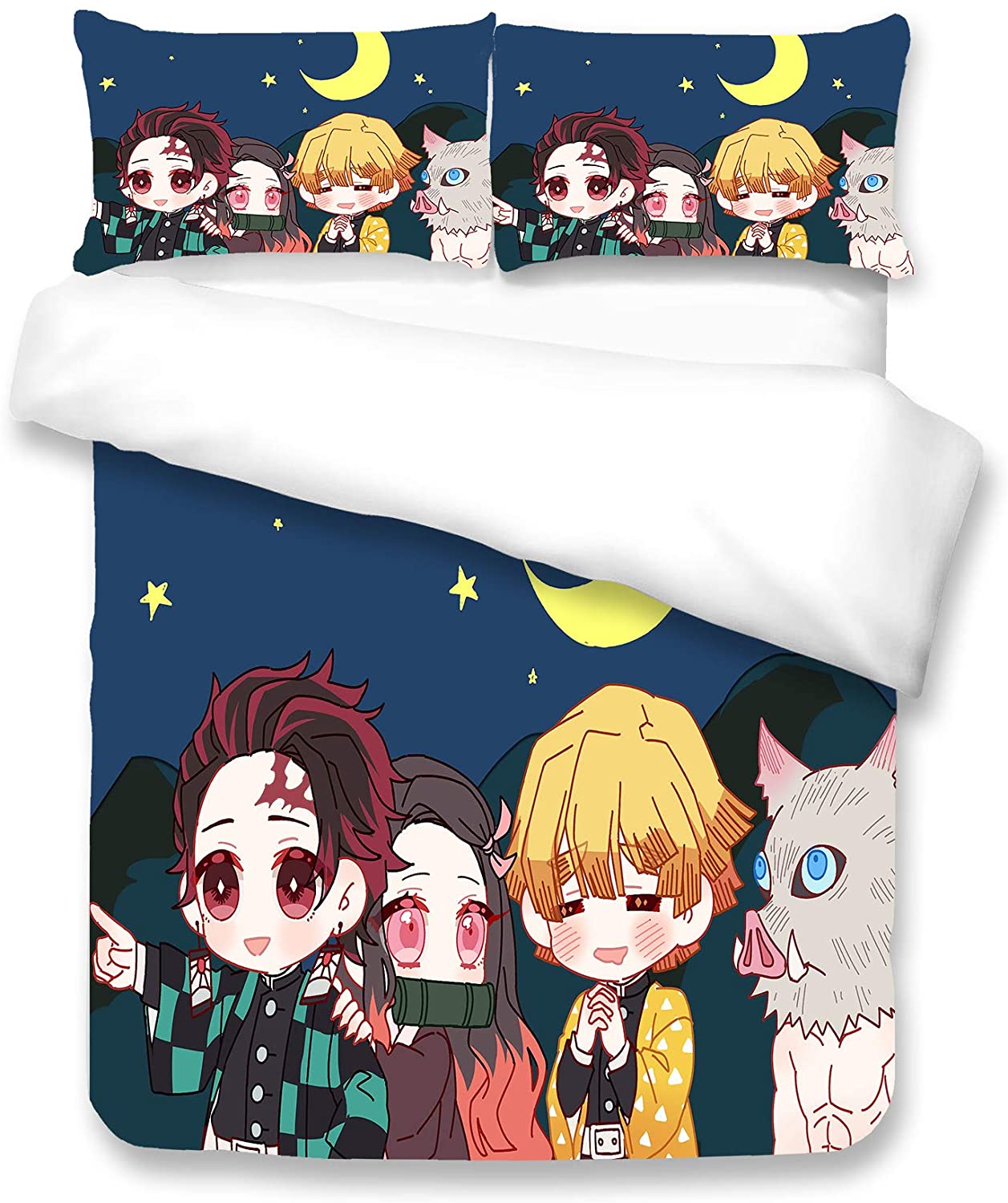 Price:$41.99 KOOK Anime Kimetsu no Yaiba Bedding Sets Anime Tanjirou Nezuko Duvet Quilt Cover Pillow Case Twin Full Queen King : Home & Kitchen