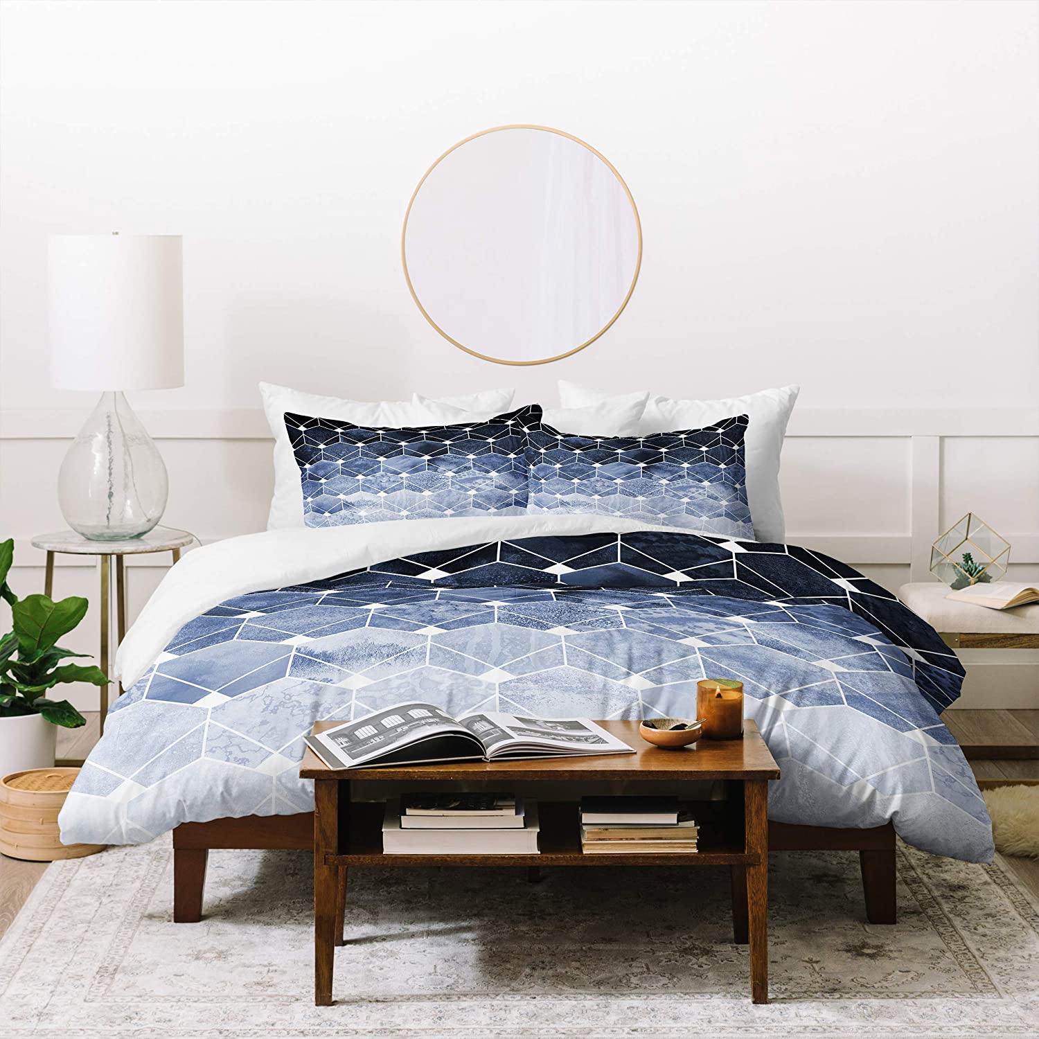 Price:$207.99 Designs Elisabeth Fredriksson Blue Hexagons and Diamonds Duvet Set with Two Pillow Shams, Full/Queen : Everything Else