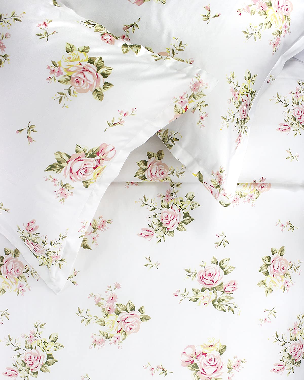 Price:$109.99 Home 400TC Series Rose Bouquet Duvet Set, King, White/Pink : Everything Else
