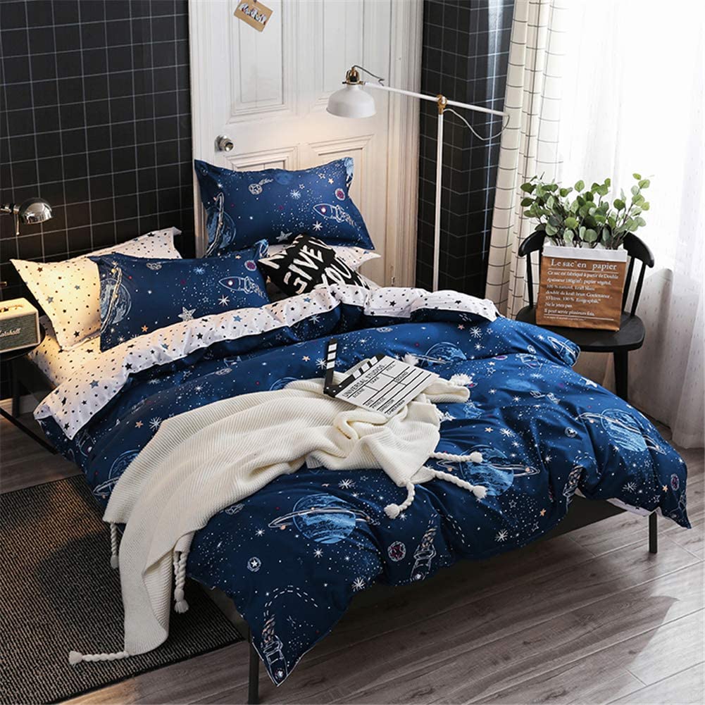 Price:$32.99 Boys Star Galaxy Bedding Duvet Cover Twin Size Space Planet Boundless Galaxy Starlight Reversible Bedding Set,Super Soft Hypoallergenic Microfiber,Zipper Closure (S-6,T) : Home & Kitchen