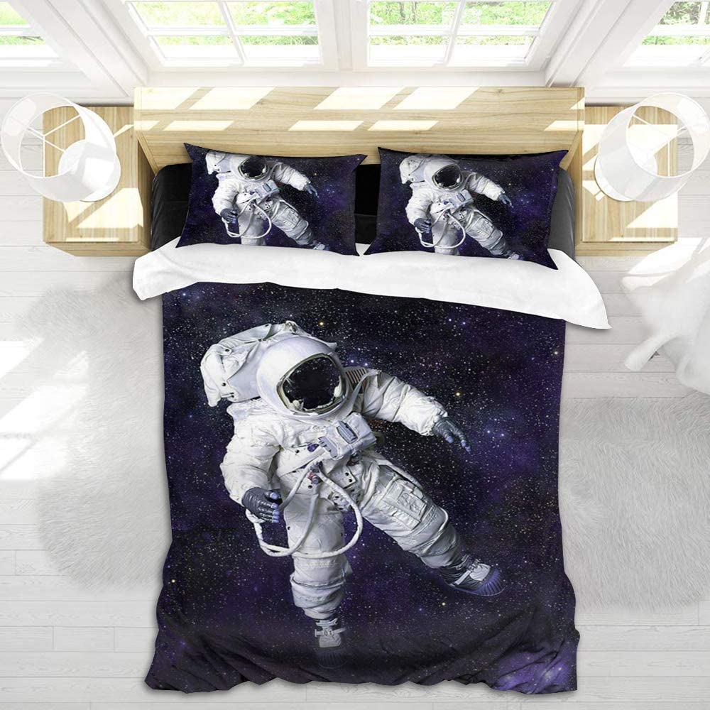 Price:$23.99 Dola Astronaut Bedding for Kids Full Size Blue Galaxy Bed Set Duvet Cover 3 Piece Outer Space Duvet Cover Set for Teens Boys and Girls : Home & Kitchen