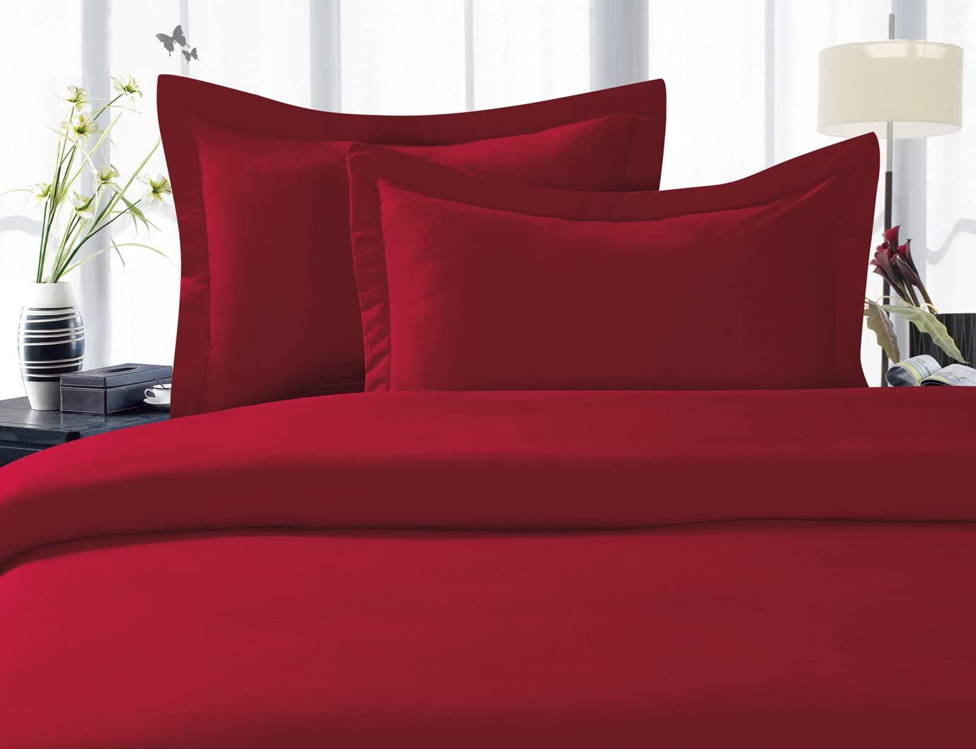 Price:$22.99 Linen Best, Softest, Coziest Duvet Cover Ever! 1500 Thread Count Egyptian Quality Luxury Super Soft Wrinkle Free 2-Piece Duvet Cover Set , Twin/Twin XL, Burgundy : Home & Kitchen