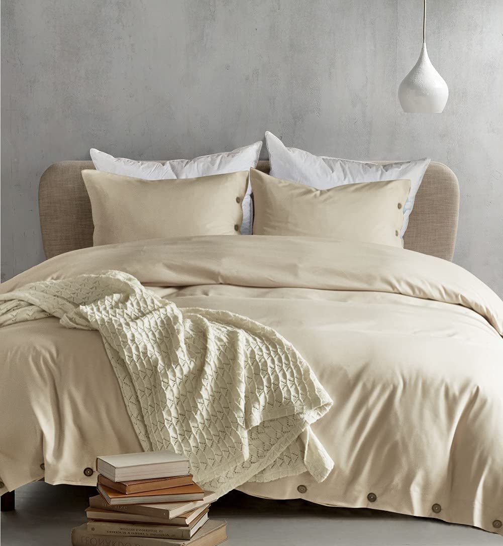 Price:$43.99 Khaki Washed Microfiber Duvet Cover Set Queen,Solid Color Duvet Cover Set with Buttons Closure, Ultra Soft Double Comforter Cover (3Pcs,1 Duvet Cover 2 Pillowcase) : Everything Else