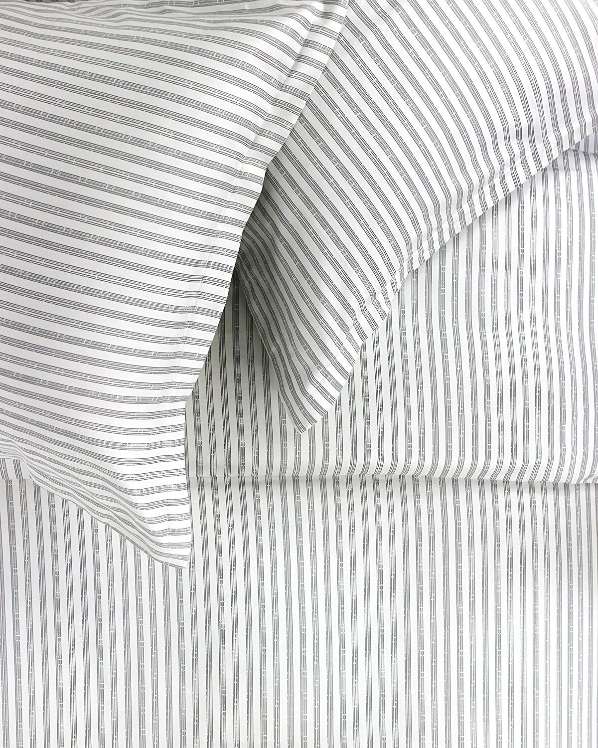 Price:$96.83 Home 400TC Series Bamboo Stripe Duvet Set, Full/Queen, Grey : Everything Else