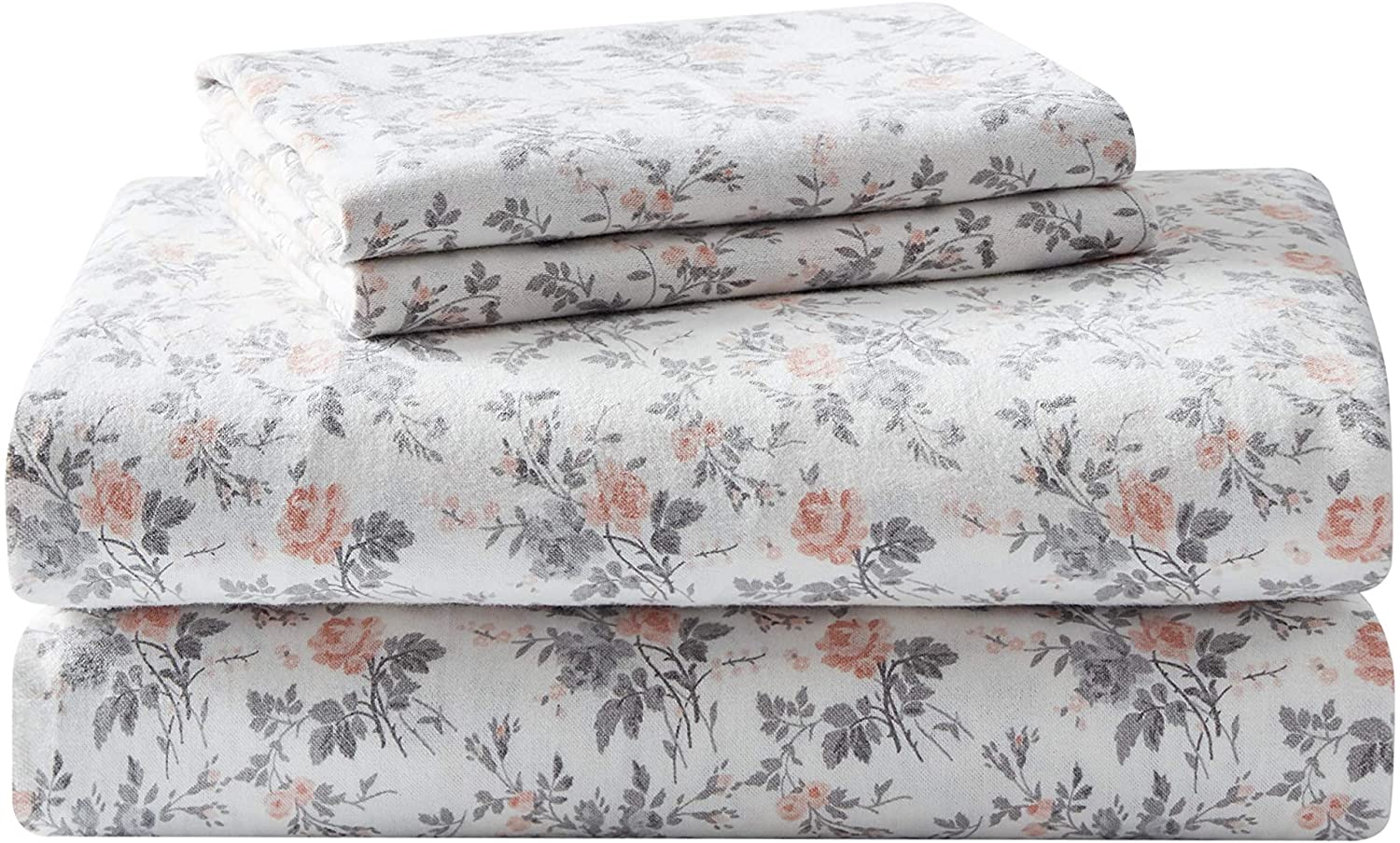 Price:$58.99 Ashley Home - Flannel Collection - Sheet Set - 100% Cotton, Ultra-Soft Brushed Flannel, Pre-Shrunk & Anti-Pill, Machine Washable Easy Care, King, Rosalie : Home & Kitchen