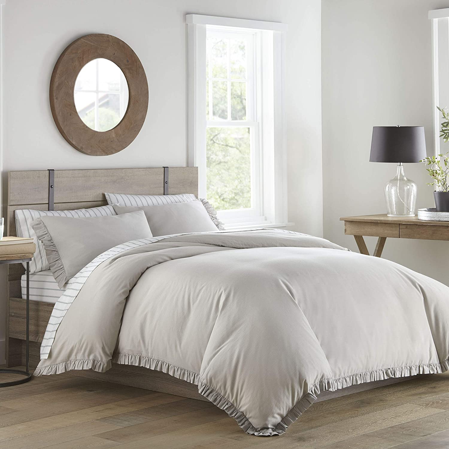 Price:$72.99 Cottage Asher Duvet Cover Set, King, Grey : Home & Kitchen
