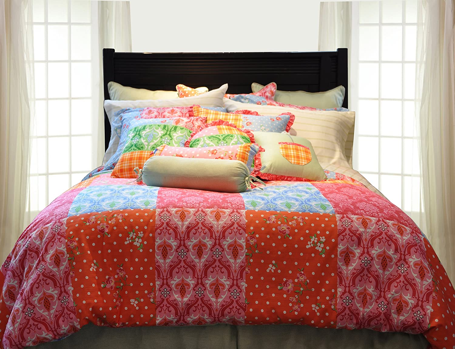 Price:$104.99 Printed 300 TC 3-Piece 100-Percent Combed Cotton Duvet Set, Clarissa, King : Home & Kitchen