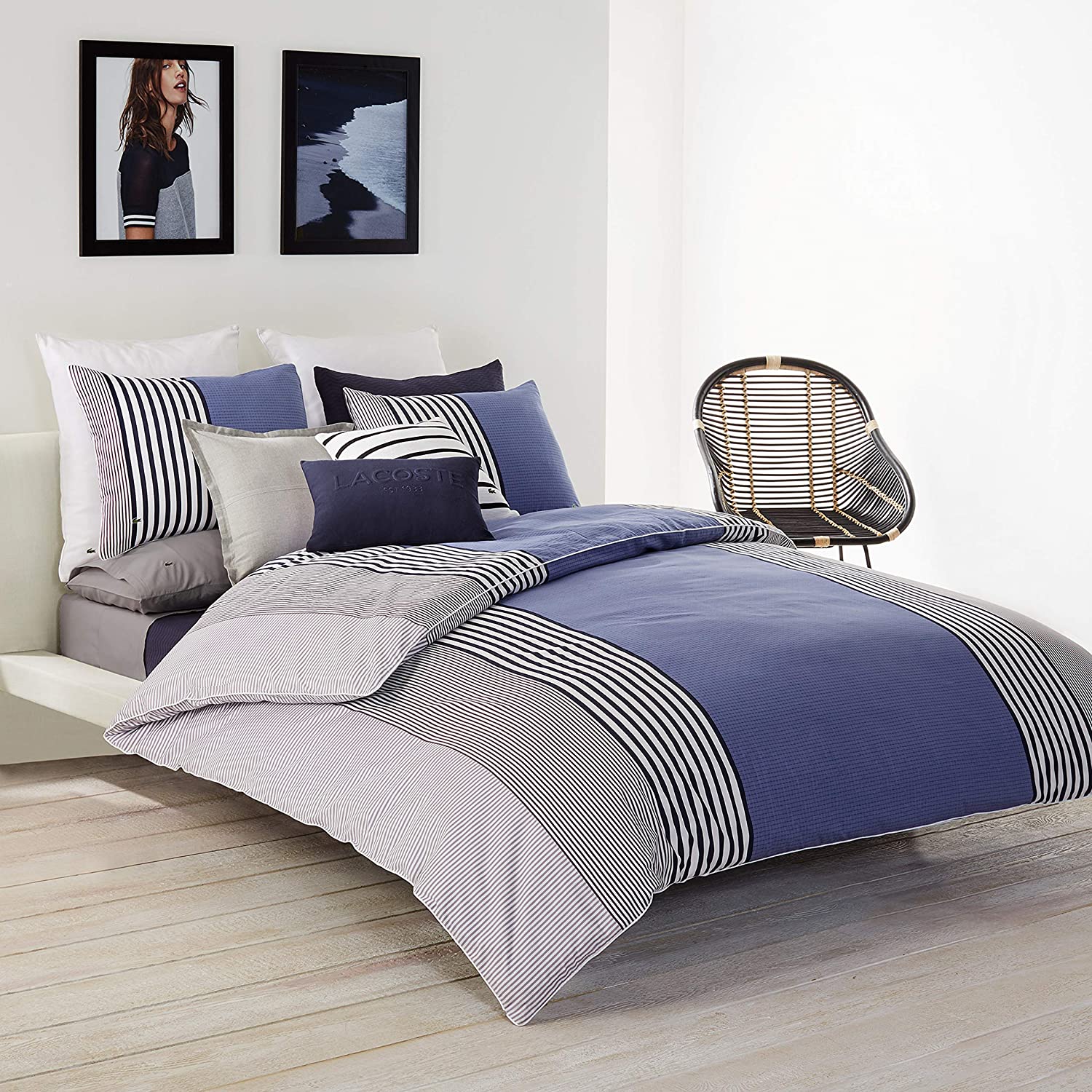 Price:$142.18 Meribel Cotton Bedding Set, King Duvet, Blue/White : Home & Kitchen