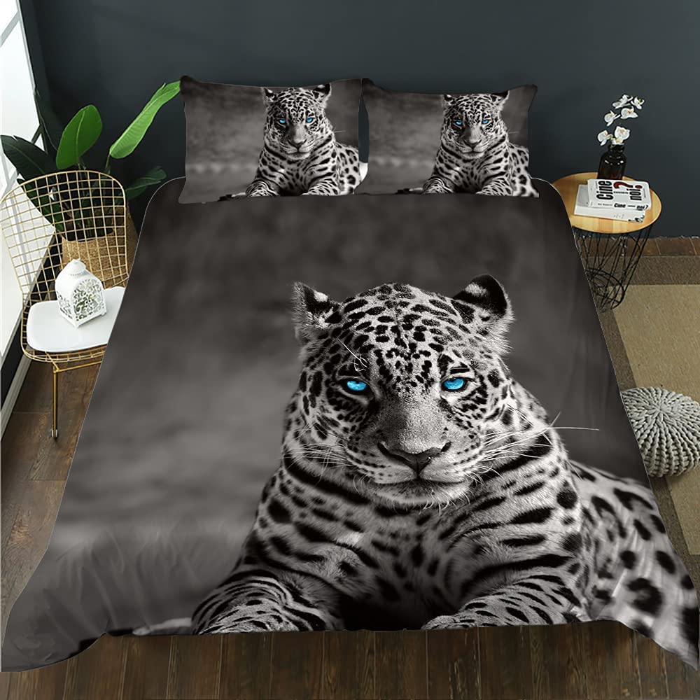 Price:$30.90 3D Printing Big cat Bedding Set Full Size Tiger Print for Kids Boys Teens Duvet Cover Set 3 Pieces.(BFW65,Queen) : Home & Kitchen