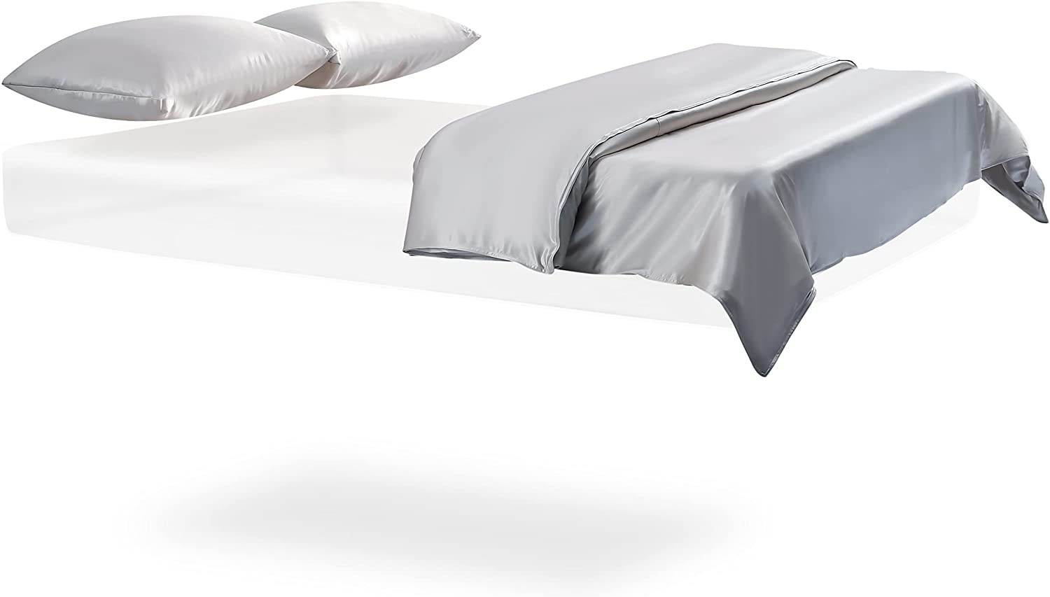Price:$395.99 New 3rd Gen 100% Silk Bedding Duvet Cover 3 Piece Set, 22 Momme Mulberry Silk Bed Set with Queen Size Duvet Cover and Pillowcases, Light Grey : Everything Else