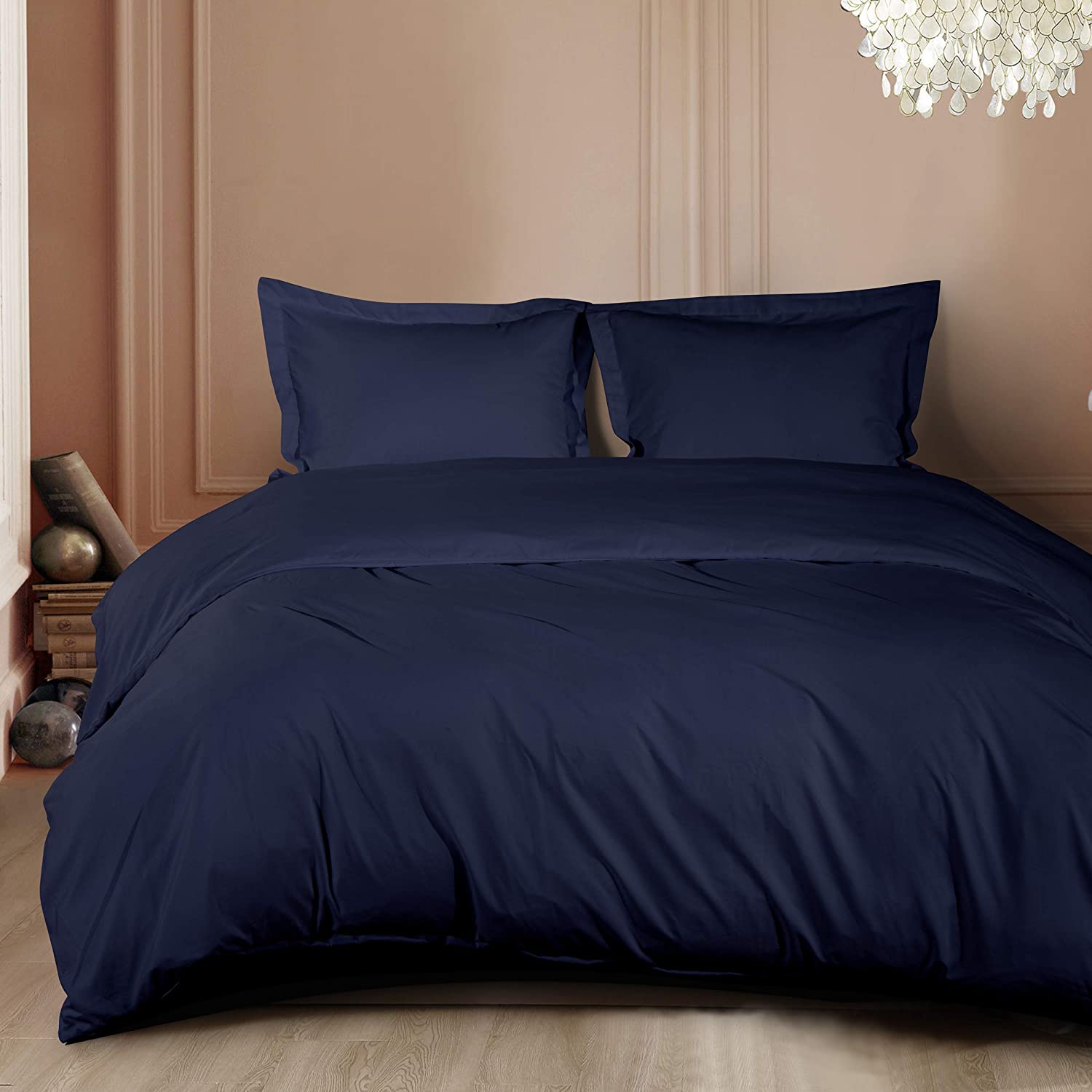 Price:$22.99 2 Pieces Microfiber Twin Size Duvet Cover Set, Ultra Soft Solid Color Comforter Cover Set with Zipper Closure (1 Duvet Cover + 1 Pillow Sham), 68 x 90 inches, Navy : Home & Kitchen