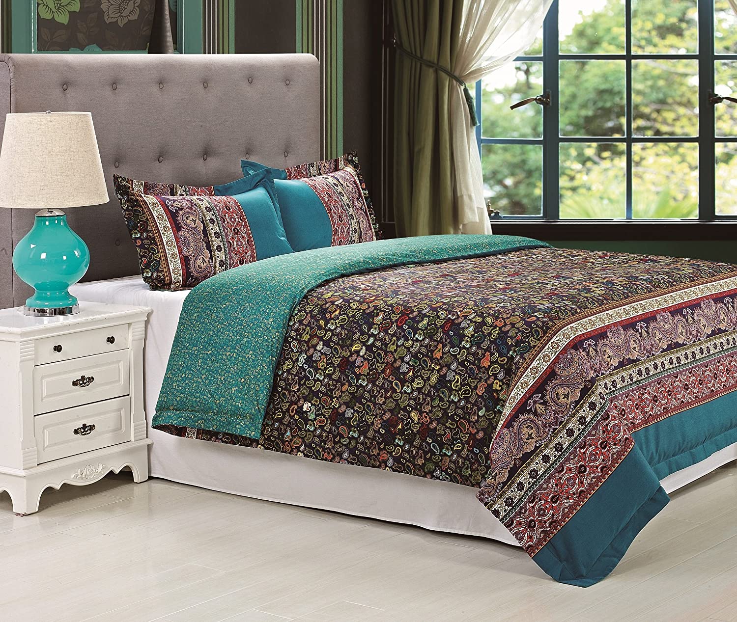 Price:$73.88 Rosewood Duvet Cover Set, Single-Ply Authentic 300 Thread Count, King/Cal King : Home & Kitchen