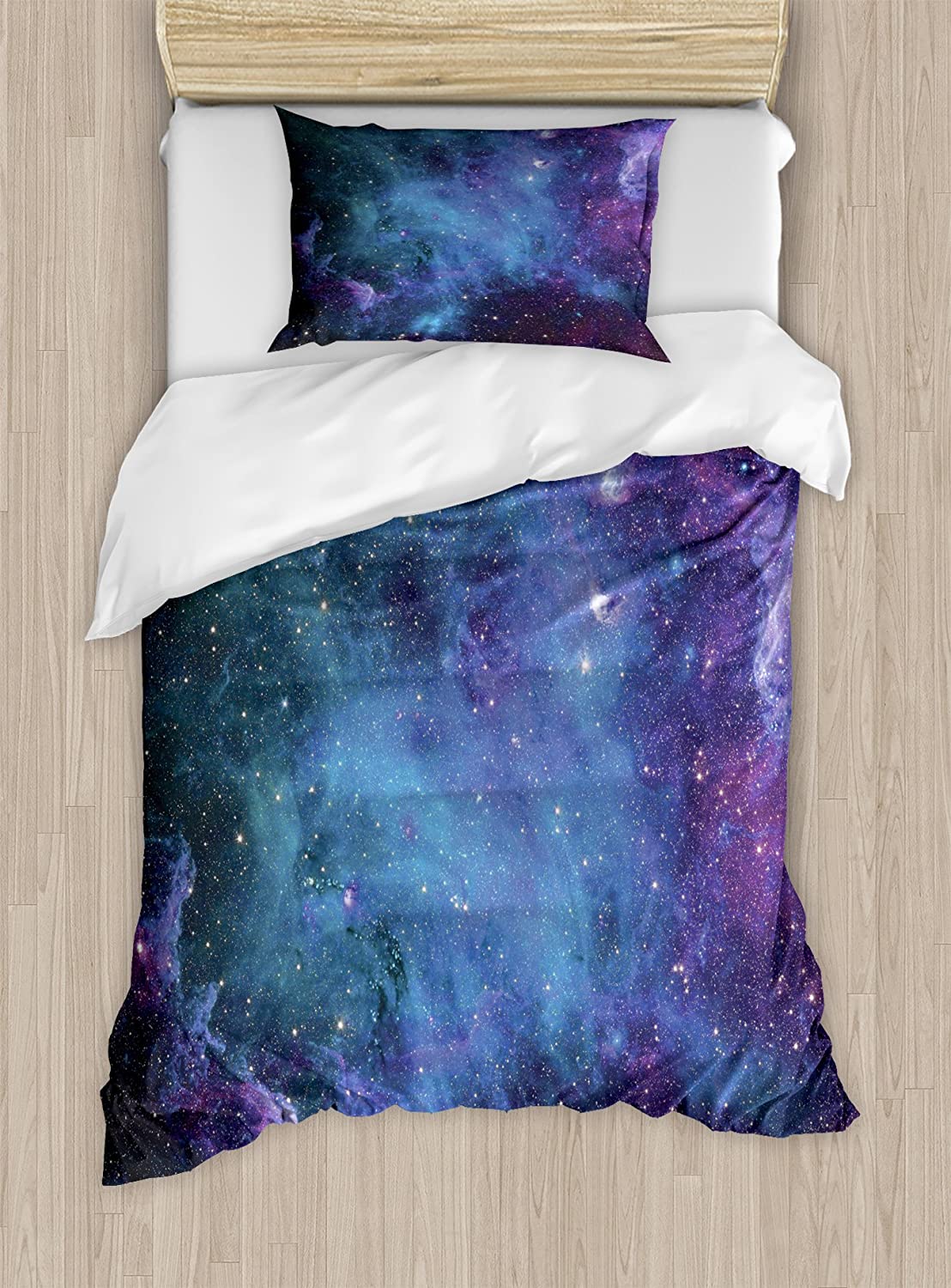 Price:$59.95 Outer Space Duvet Cover Set, Galaxy Stars in Space Celestial Astronomic Planets in The Universe Milky Way, Decorative 2 Piece Bedding Set with 1 Pillow Sham, Twin Size, Navy Purple : Home & Kitchen