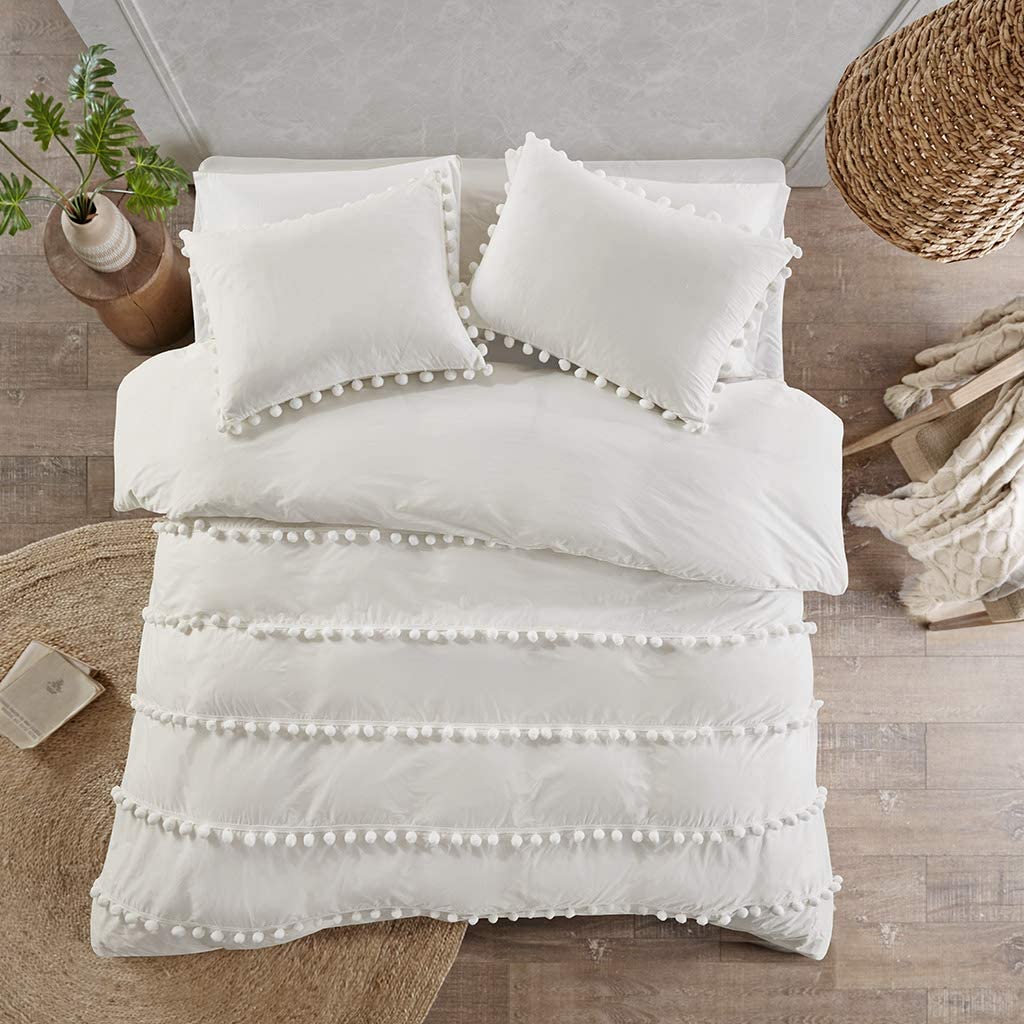 Price:$52.99 Park Leona 100% Cotton Pom Pom Duvet Cover Set : Home & Kitchen