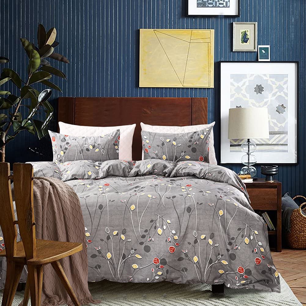 Price:$28.99 Leaves Duvet Cover Set White Full Size Green Palm Leaf Adult Print Bedding Set Summer Quilt/Comforter Cover with Zipper Ties Microfiber Soft Grey Bedding Covers Men Women Bedroom Decor : Home & Kitchen