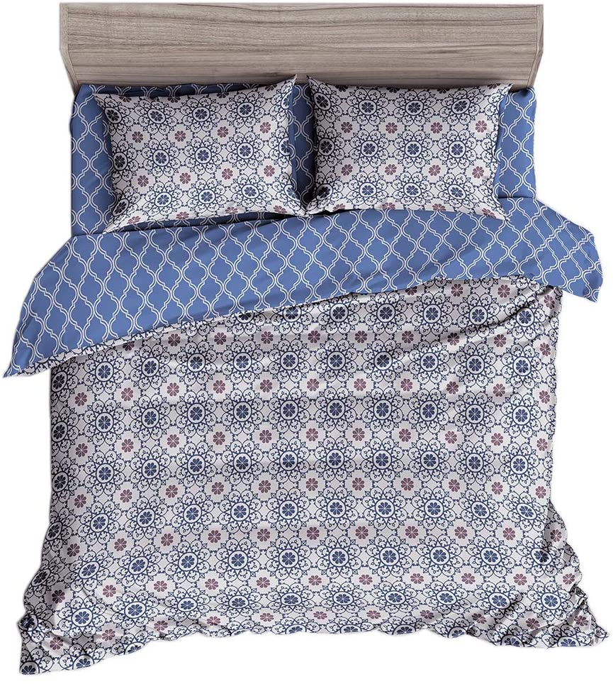 Price:$39.99 King Duvet Cover Set, 3 Piece Duvet Cover, Soft Breathable Brushed Microfiber Printed Reversible Down Comforter Quilt Cover with Zipper Closure and 2 Pillow Shams : Home & Kitchen