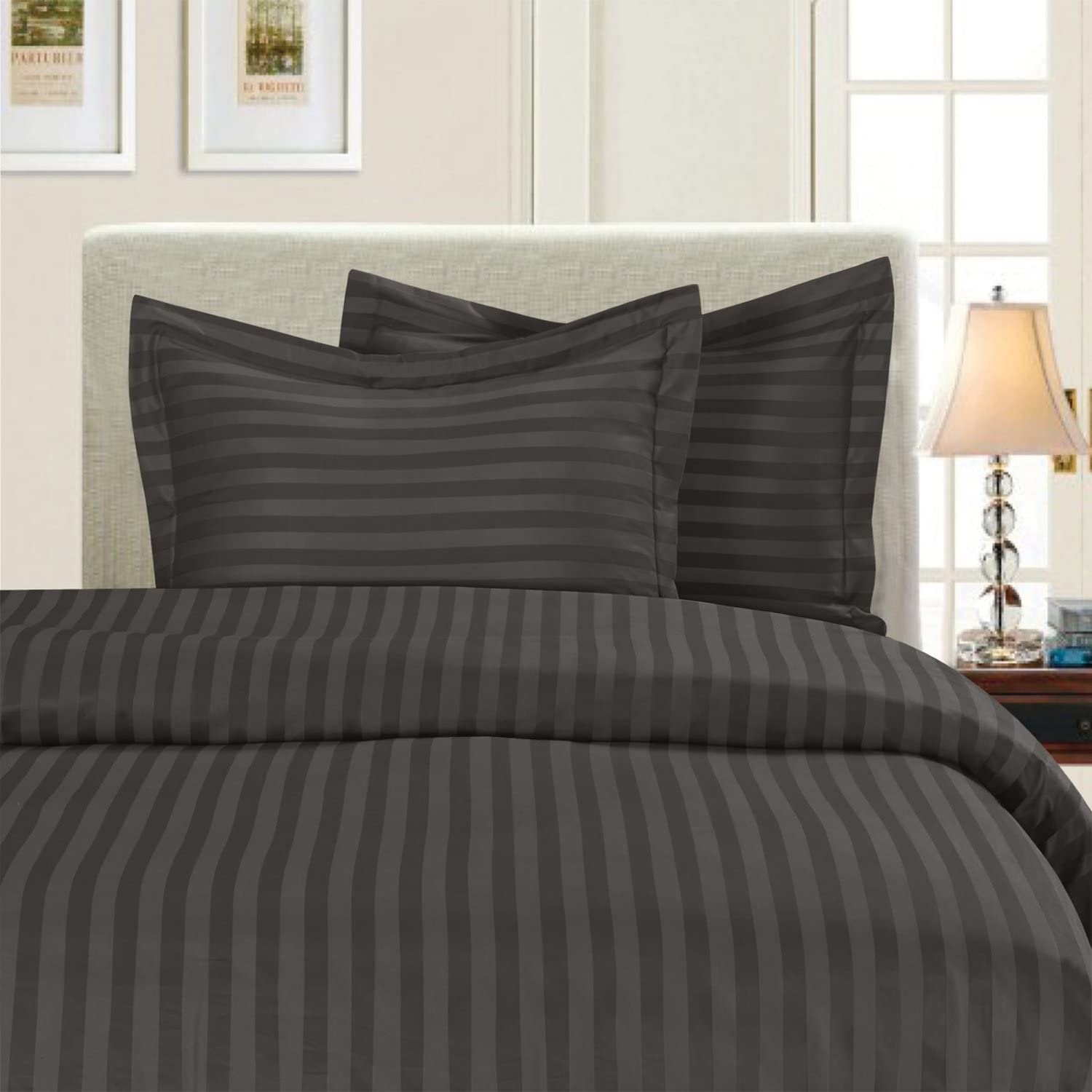 Price:$22.99 Comfort Best, Softest, Coziest 3-Piece Duvet Cover Sets! - 1500 Thread Count Egyptian Quality Luxurious Wrinkle Resistant 3-Piece Damask Stripe Duvet Cover Set, King/Cal-King, Grey : Home & Kitchen