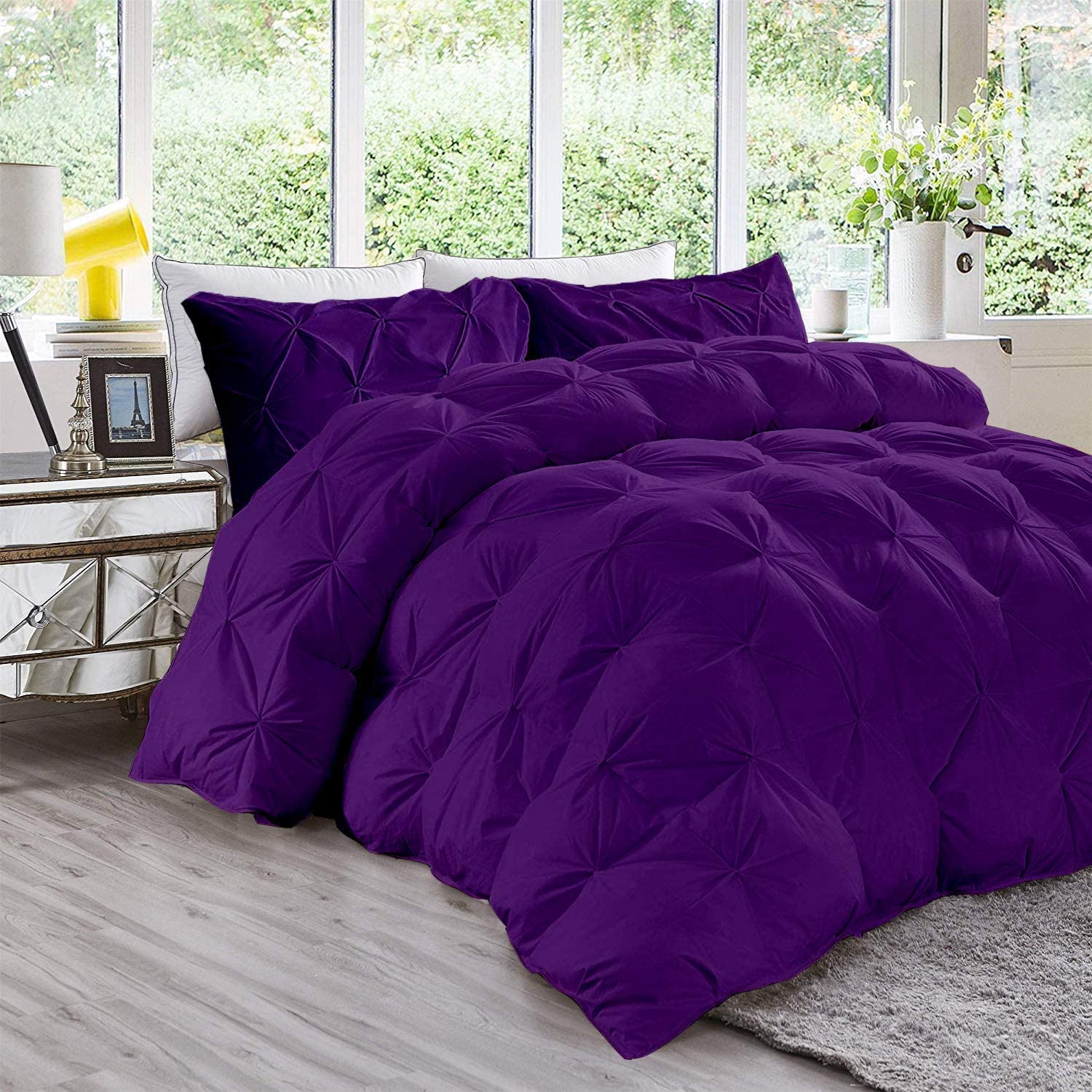 Price:$114.20 Sundry All-Season 300 GSM Egg Plant Goose Down 1 Pieces Quiled Pinch Pleated Comforter Set 800 Series Egyptian Cotton Duvet Insert Super Queen : Everything Else