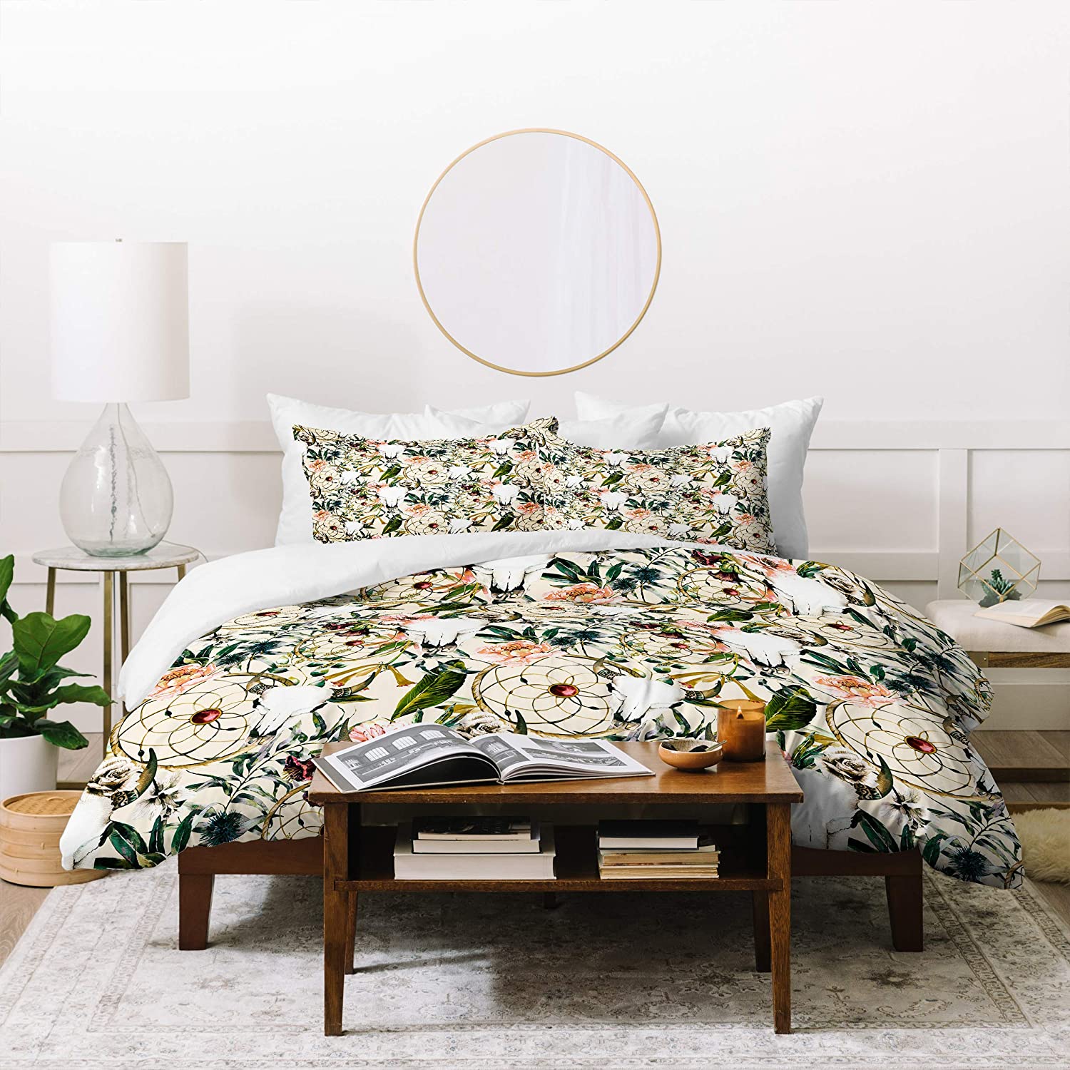 Price:$177.24 Designs Marta Barragan Camarasa Romantic Boho Floral Skull I Duvet Set with Two Pillow Shams, Full/Queen, Multi : Everything Else