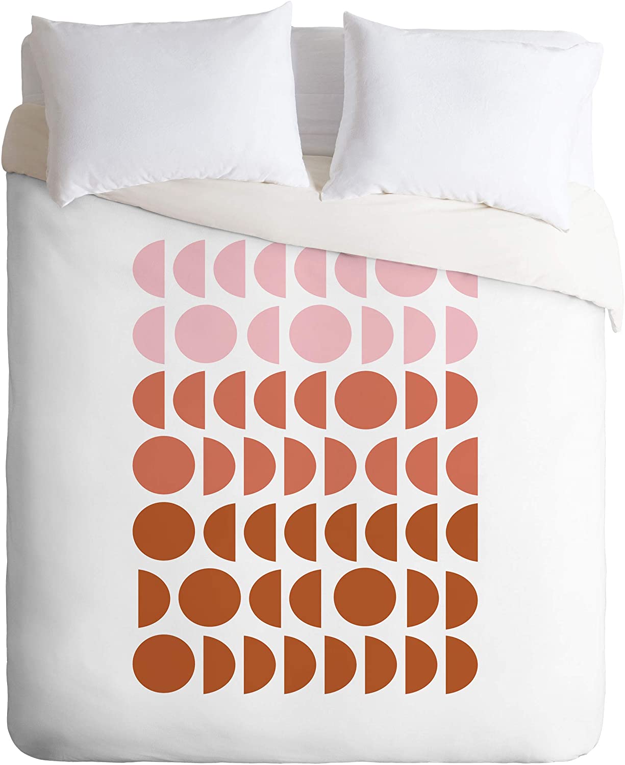 Price:$125.67 June Journal Terracotta and Blush Shapes Twin Duvet Cover and Pillow Sham Set, 68" x 88", Pillowcase: 30" x 20”, Multi : Home & Kitchen