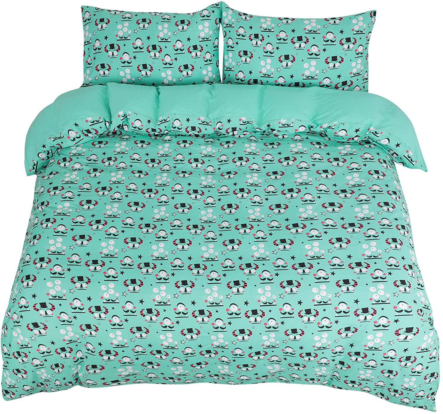 Price:$19.99 Kids Duvet Cover Set 3 Piece Bedding Set Soft Fade & Wrink Alien Monster Print with 2 Pillowcases Queen : Home & Kitchen