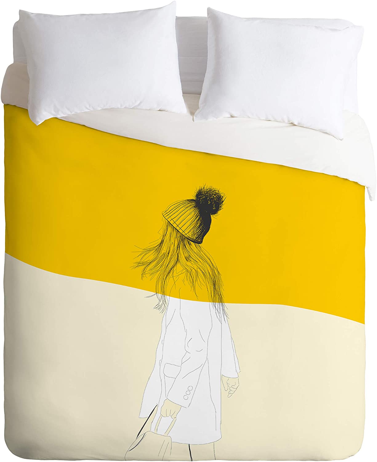Price:$129.00 62178-dvwset The Red Wolf Woman Color 7 Duvet Set with Pillowcase(s), Twin/XL, Yellow : Home & Kitchen
